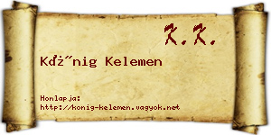Kőnig Kelemen névjegykártya